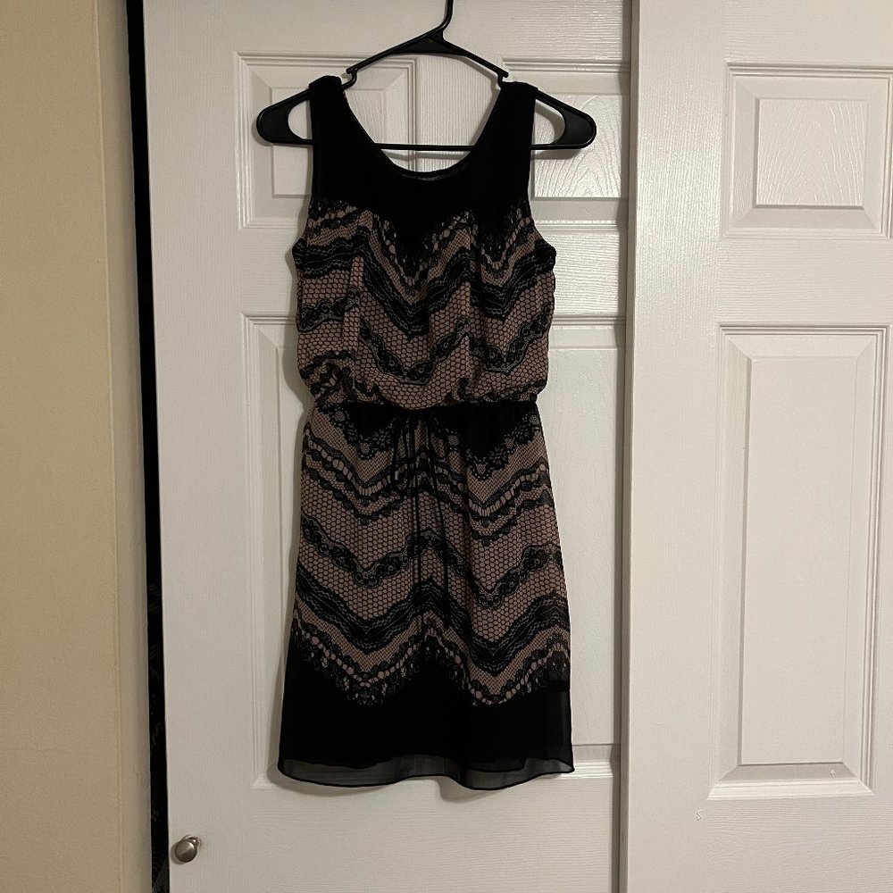 Black & Dusty-Pink Sheer Dress XS/S